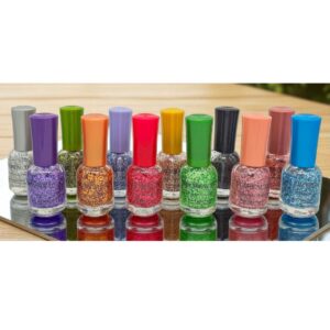Set de Barniz Glam, esmalte para u?as con brillo con 12 piezas, diferentes colores N1-GA